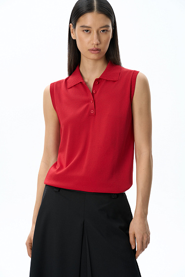 Top with a polo collar - BRUSNIKA Women Clothes