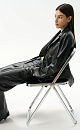 Straight trousers made of eco-leather - BRUSNIKA. Women clothes
