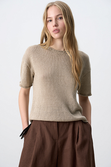 100% linen T-shirt - BRUSNIKA Women Clothes