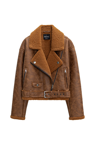Cropped shearling jacket - BRUSNIKA Women Clothes