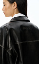 Eco-leather jacket with scuffs - BRUSNIKA. Women clothes