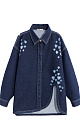 Denim shirt with hearts - BRUSNIKA. Women clothes