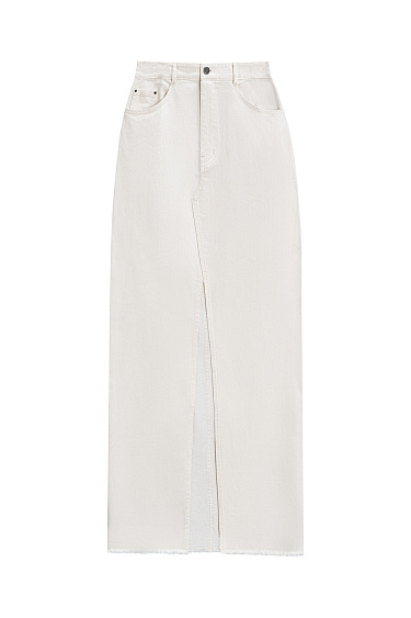 Denim skirt with slit - BRUSNIKA Women Clothes