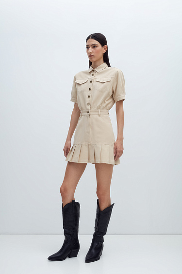 Short sleeve denim dress - BRUSNIKA Women Clothes