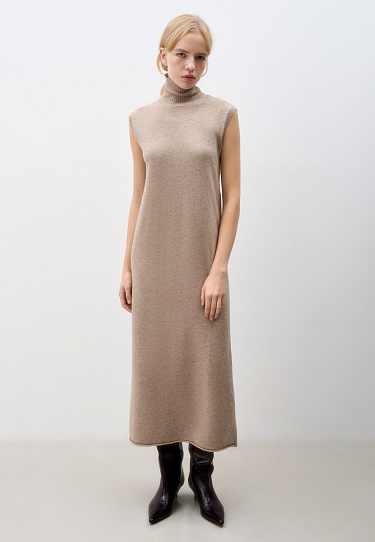 Maxi dress with high collar - BRUSNIKA Women Clothes