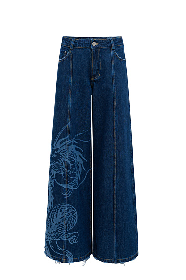 Printed jeans with creases - BRUSNIKA Women Clothes