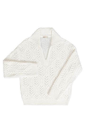 Openwork jumper with polo collar - BRUSNIKA Women Clothes