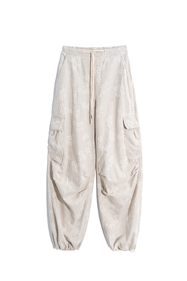Flower-printed cargo jeans - BRUSNIKA Women Clothes