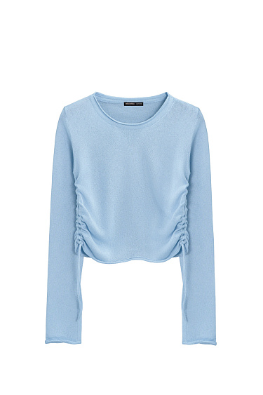 Long sleeve top with drawstring - BRUSNIKA Women Clothes