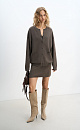 Knitted mini skirt with side closure - BRUSNIKA. Women clothes