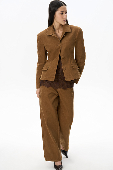 Corduroy jacket with accent buttons - BRUSNIKA Women Clothes