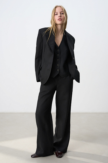100% linen trousers with a drawstring - BRUSNIKA Women Clothes