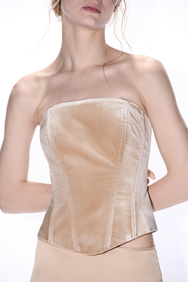 Velvet corset with lacing - BRUSNIKA Women Clothes