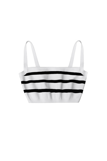 Striped top with straps - BRUSNIKA Women Clothes