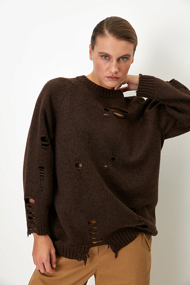 Ripped knit jumper - BRUSNIKA Women Clothes