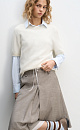 Midi skirt with inverted pleats and an underskirt - BRUSNIKA. Women clothes