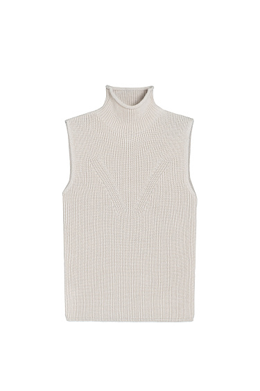 Knitted vest with a high collar - BRUSNIKA Women Clothes