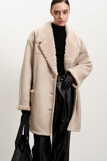 Wool shearling coat - BRUSNIKA Women Clothes