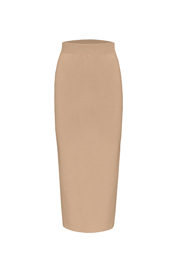 Knitted skirt with back slit - BRUSNIKA Women Clothes
