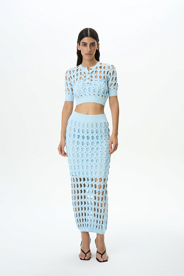 Large openwork weave pencil skirt - BRUSNIKA Women Clothes