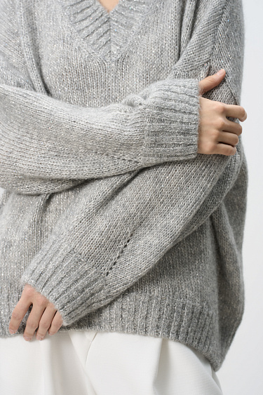Alpaca wool jumper with lurex and sequins - BRUSNIKA Women Clothes