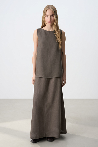 Linen maxi skirt - BRUSNIKA Women Clothes