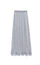 Maxi skirt of merino wool with lace - BRUSNIKA. Women clothes
