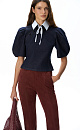 Asian‑style denim shirt - BRUSNIKA. Women clothes