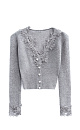 Merino wool cardigan with lace - BRUSNIKA. Women clothes