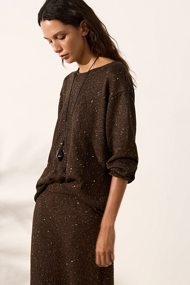 Cotton jumper with sequins and lurex - BRUSNIKA Women Clothes