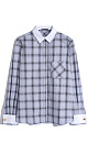 Plaid shirt with decorative buttons - BRUSNIKA. Women clothes