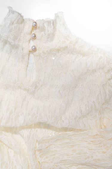 Lace top with sequins - BRUSNIKA Women Clothes