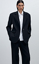 Single-breasted polyviscose blazer - BRUSNIKA. Women clothes