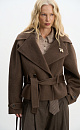 Short trench coat made of wool - BRUSNIKA. Women clothes