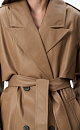 Eco-leather trench coat with a yoke - BRUSNIKA. Women clothes