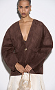Jacket with voluminous sleeves and suede trim - BRUSNIKA. Women clothes