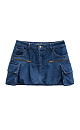 Denim mini balloon skirt - BRUSNIKA. Women clothes