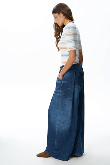 Striped Viscose T-shirt - BRUSNIKA Women Clothes