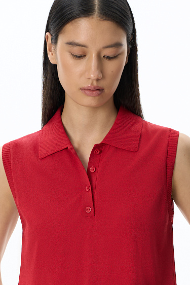 Top with a polo collar - BRUSNIKA Women Clothes