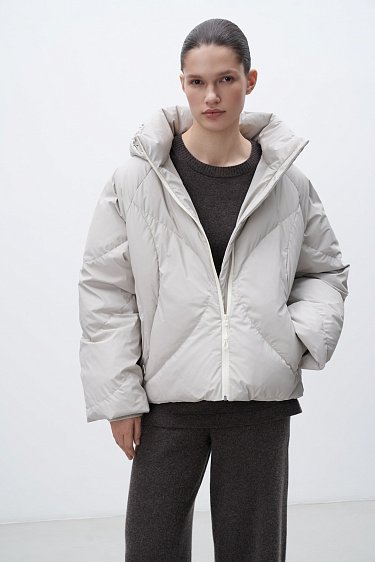 Quilted down jacket with hood - BRUSNIKA Women Clothes