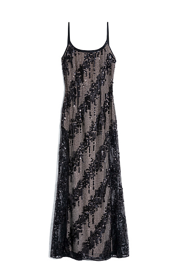 Maxi dress with sequins on the straps - BRUSNIKA Women Clothes