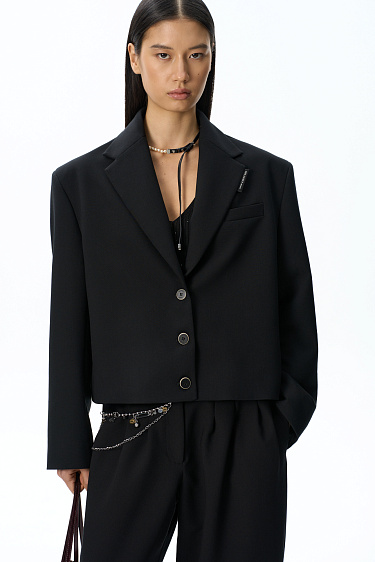 Cropped polyviscose jacket - BRUSNIKA Women Clothes