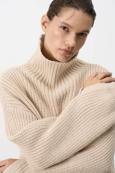 Alpaca jumper with dropped shoulder line - BRUSNIKA Women Clothes