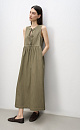 Maxi denim dress with chest ties - BRUSNIKA. Women clothes