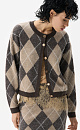 Cashmere cardigan with an Argyle pattern - BRUSNIKA. Women clothes