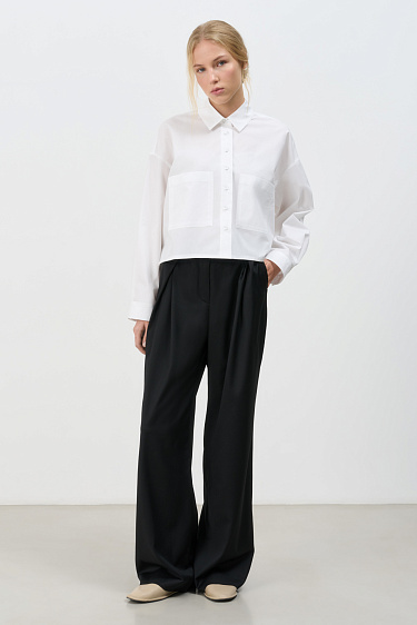 Cropped cotton shirt - BRUSNIKA Women Clothes