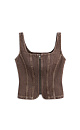 Denim top with zipper - BRUSNIKA. Women clothes