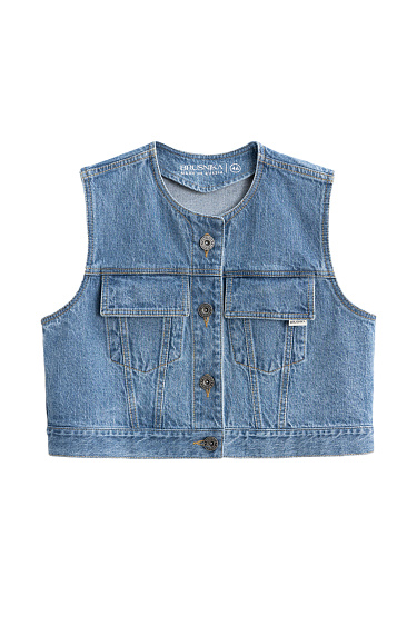 Short denim vest - BRUSNIKA Women Clothes