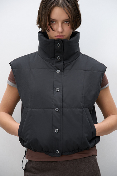 Stand-up collar vest - BRUSNIKA Women Clothes