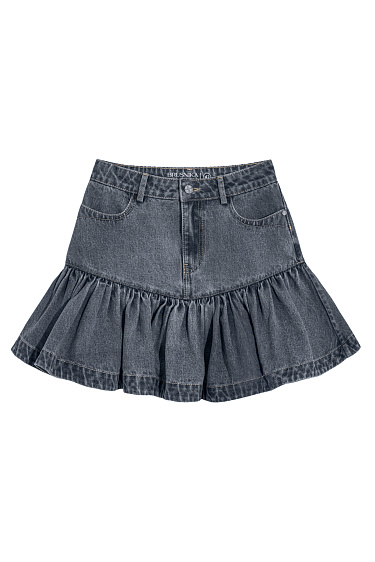 Mini denim skirt with heart-shaped pockets - BRUSNIKA Women Clothes